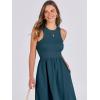 imageANRABESS Womens Summer Casual Sleeveless Midi Sundress Patchwork Knit High Neck Tank Top Racerback Flowy Dresses PocketsCyan