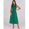imageANRABESS Womens Summer Casual Sleeveless Midi Sundress Patchwork Knit High Neck Tank Top Racerback Flowy Dresses PocketsDark Green