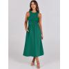 imageANRABESS Womens Summer Casual Sleeveless Midi Sundress Patchwork Knit High Neck Tank Top Racerback Flowy Dresses PocketsDark Green