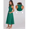 imageANRABESS Womens Summer Casual Sleeveless Midi Sundress Patchwork Knit High Neck Tank Top Racerback Flowy Dresses PocketsDark Green