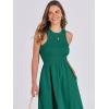 imageANRABESS Womens Summer Casual Sleeveless Midi Sundress Patchwork Knit High Neck Tank Top Racerback Flowy Dresses PocketsDark Green