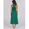 imageANRABESS Womens Summer Casual Sleeveless Midi Sundress Patchwork Knit High Neck Tank Top Racerback Flowy Dresses PocketsDark Green