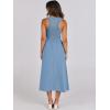 imageANRABESS Womens Summer Casual Sleeveless Midi Sundress Patchwork Knit High Neck Tank Top Racerback Flowy Dresses PocketsGray Blue