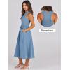 imageANRABESS Womens Summer Casual Sleeveless Midi Sundress Patchwork Knit High Neck Tank Top Racerback Flowy Dresses PocketsGray Blue