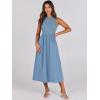imageANRABESS Womens Summer Casual Sleeveless Midi Sundress Patchwork Knit High Neck Tank Top Racerback Flowy Dresses PocketsGray Blue