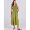 imageANRABESS Womens Summer Casual Sleeveless Midi Sundress Patchwork Knit High Neck Tank Top Racerback Flowy Dresses PocketsGreen