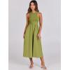 imageANRABESS Womens Summer Casual Sleeveless Midi Sundress Patchwork Knit High Neck Tank Top Racerback Flowy Dresses PocketsGreen
