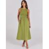 imageANRABESS Womens Summer Casual Sleeveless Midi Sundress Patchwork Knit High Neck Tank Top Racerback Flowy Dresses PocketsGreen