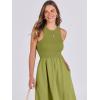 imageANRABESS Womens Summer Casual Sleeveless Midi Sundress Patchwork Knit High Neck Tank Top Racerback Flowy Dresses PocketsGreen