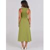 imageANRABESS Womens Summer Casual Sleeveless Midi Sundress Patchwork Knit High Neck Tank Top Racerback Flowy Dresses PocketsGreen