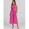 imageANRABESS Womens Summer Casual Sleeveless Midi Sundress Patchwork Knit High Neck Tank Top Racerback Flowy Dresses PocketsHot Pink
