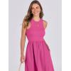 imageANRABESS Womens Summer Casual Sleeveless Midi Sundress Patchwork Knit High Neck Tank Top Racerback Flowy Dresses PocketsHot Pink