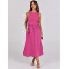 imageANRABESS Womens Summer Casual Sleeveless Midi Sundress Patchwork Knit High Neck Tank Top Racerback Flowy Dresses PocketsHot Pink