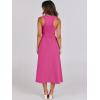 imageANRABESS Womens Summer Casual Sleeveless Midi Sundress Patchwork Knit High Neck Tank Top Racerback Flowy Dresses PocketsHot Pink