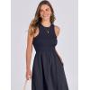 imageANRABESS Womens Summer Casual Sleeveless Midi Sundress Patchwork Knit High Neck Tank Top Racerback Flowy Dresses PocketsNavy Blue