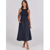 imageANRABESS Womens Summer Casual Sleeveless Midi Sundress Patchwork Knit High Neck Tank Top Racerback Flowy Dresses PocketsNavy Blue