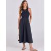 imageANRABESS Womens Summer Casual Sleeveless Midi Sundress Patchwork Knit High Neck Tank Top Racerback Flowy Dresses PocketsNavy Blue