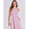 imageANRABESS Womens Summer Casual Sleeveless Midi Sundress Patchwork Knit High Neck Tank Top Racerback Flowy Dresses PocketsPink
