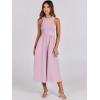 imageANRABESS Womens Summer Casual Sleeveless Midi Sundress Patchwork Knit High Neck Tank Top Racerback Flowy Dresses PocketsPink