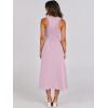 imageANRABESS Womens Summer Casual Sleeveless Midi Sundress Patchwork Knit High Neck Tank Top Racerback Flowy Dresses PocketsPink