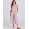 imageANRABESS Womens Summer Casual Sleeveless Midi Sundress Patchwork Knit High Neck Tank Top Racerback Flowy Dresses PocketsPink
