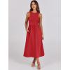 imageANRABESS Womens Summer Casual Sleeveless Midi Sundress Patchwork Knit High Neck Tank Top Racerback Flowy Dresses PocketsRed