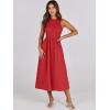 imageANRABESS Womens Summer Casual Sleeveless Midi Sundress Patchwork Knit High Neck Tank Top Racerback Flowy Dresses PocketsRed