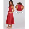 imageANRABESS Womens Summer Casual Sleeveless Midi Sundress Patchwork Knit High Neck Tank Top Racerback Flowy Dresses PocketsRed
