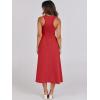 imageANRABESS Womens Summer Casual Sleeveless Midi Sundress Patchwork Knit High Neck Tank Top Racerback Flowy Dresses PocketsRed