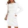 imageANRABESS Women Long Sleeve Casual Buttons Knit Bodycon Short Sweater Dress 2025 FallWhite
