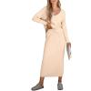 imageANRABESS Womens 2 Piece Outfits Sweater Skirt Sets Casual Long Sleeve V Neck Ribbed Knit Tops Midi Dress 2024 Fall FashionBeige