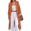 imageANRABESS Womens Long Cardigan Sweater Open Front Long Sleeve Slouchy Oversized Coat 2024 Winter Chunky Knit Waffle CoatiganRust