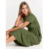 imageANRABESS Women Summer Casual Short Sleeve Crewneck Aline Swing Flowy Tiered Shirt Maxi Beach Long Dress 2025 Trendy OutfitsArmy Green