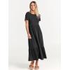imageANRABESS Women Summer Casual Short Sleeve Crewneck Aline Swing Flowy Tiered Shirt Maxi Beach Long Dress 2025 Trendy OutfitsBlack