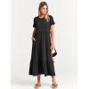 imageANRABESS Women Summer Casual Short Sleeve Crewneck Aline Swing Flowy Tiered Shirt Maxi Beach Long Dress 2025 Trendy OutfitsBlack