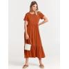 imageANRABESS Women Summer Casual Short Sleeve Crewneck Aline Swing Flowy Tiered Shirt Maxi Beach Long Dress 2025 Trendy OutfitsBrick Red