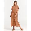 imageANRABESS Women Summer Casual Short Sleeve Crewneck Aline Swing Flowy Tiered Shirt Maxi Beach Long Dress 2025 Trendy OutfitsBrown