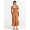 imageANRABESS Women Summer Casual Short Sleeve Crewneck Aline Swing Flowy Tiered Shirt Maxi Beach Long Dress 2025 Trendy OutfitsBrown