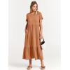 imageANRABESS Women Summer Casual Short Sleeve Crewneck Aline Swing Flowy Tiered Shirt Maxi Beach Long Dress 2025 Trendy OutfitsBrown