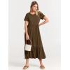 imageANRABESS Women Summer Casual Short Sleeve Crewneck Aline Swing Flowy Tiered Shirt Maxi Beach Long Dress 2025 Trendy OutfitsCoffee