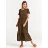 imageANRABESS Women Summer Casual Short Sleeve Crewneck Aline Swing Flowy Tiered Shirt Maxi Beach Long Dress 2025 Trendy OutfitsCoffee