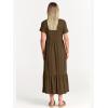 imageANRABESS Women Summer Casual Short Sleeve Crewneck Aline Swing Flowy Tiered Shirt Maxi Beach Long Dress 2025 Trendy OutfitsCoffee
