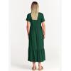 imageANRABESS Women Summer Casual Short Sleeve Crewneck Aline Swing Flowy Tiered Shirt Maxi Beach Long Dress 2025 Trendy OutfitsDeep Green
