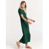 imageANRABESS Women Summer Casual Short Sleeve Crewneck Aline Swing Flowy Tiered Shirt Maxi Beach Long Dress 2025 Trendy OutfitsDeep Green