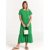 imageANRABESS Women Summer Casual Short Sleeve Crewneck Aline Swing Flowy Tiered Shirt Maxi Beach Long Dress 2025 Trendy OutfitsForest