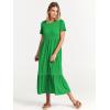 imageANRABESS Women Summer Casual Short Sleeve Crewneck Aline Swing Flowy Tiered Shirt Maxi Beach Long Dress 2025 Trendy OutfitsForest