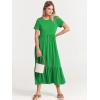 imageANRABESS Women Summer Casual Short Sleeve Crewneck Aline Swing Flowy Tiered Shirt Maxi Beach Long Dress 2025 Trendy OutfitsForest