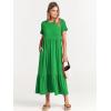 imageANRABESS Women Summer Casual Short Sleeve Crewneck Aline Swing Flowy Tiered Shirt Maxi Beach Long Dress 2025 Trendy OutfitsForest