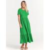 imageANRABESS Women Summer Casual Short Sleeve Crewneck Aline Swing Flowy Tiered Shirt Maxi Beach Long Dress 2025 Trendy OutfitsForest