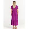 imageANRABESS Women Summer Casual Short Sleeve Crewneck Aline Swing Flowy Tiered Shirt Maxi Beach Long Dress 2025 Trendy OutfitsFuchsia